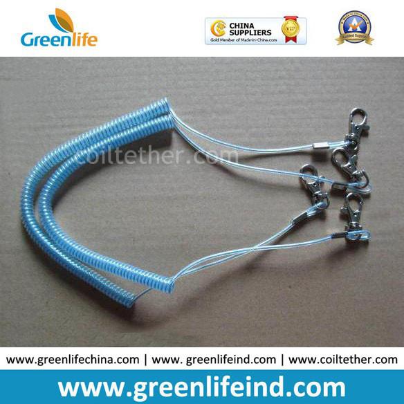 Slim Wire Rope Plastic Flexible Coil Lanyard Cable Fasteners
