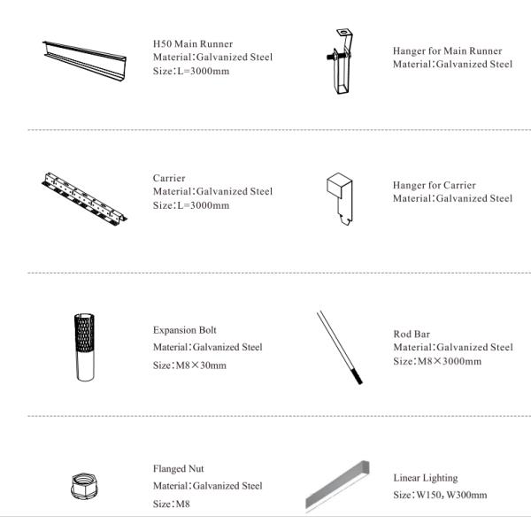 Wind Resistance 135mm Aluminium Ceiling Board External Linear Metal Ceiling