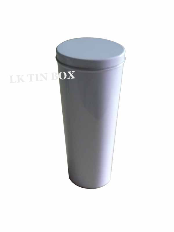 White Metal  Wine Tin Box With Embossing , Custom Tin Packaging Oval Tin Containers