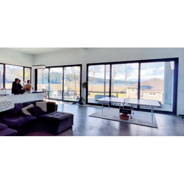 Porte en aluminium enduite en poudre à la demande Porte de patio Porte coulissante en aluminium double verre