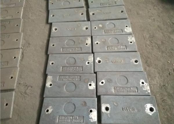 High Cr Cast Iron 1x18x9 hardness HRC57 wear plates for ball mill