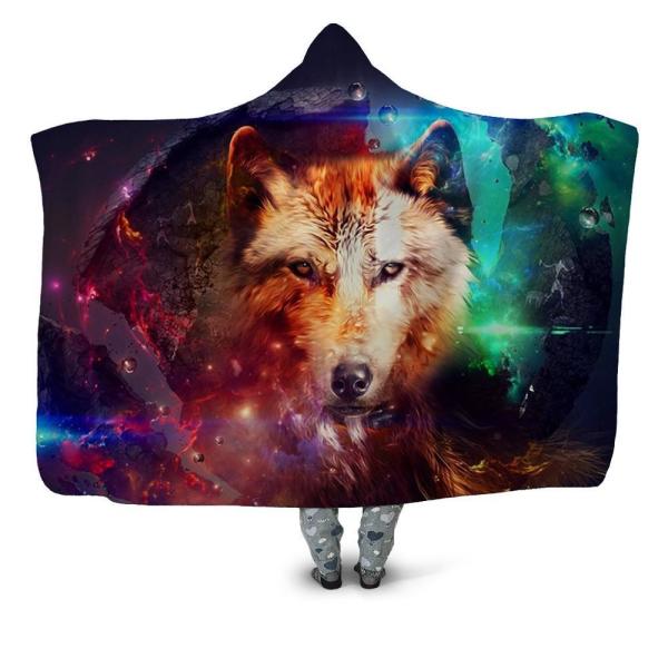 lion children's adult hooded blanket velvet fabric rectangular hand washable