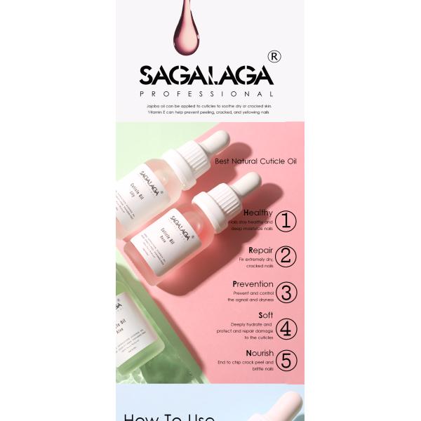 Format DROPPER Etiqueta privada Aceite natural para la cutícula de las uñas con vitamina E Aceite para el crecimiento de la cutícula con aroma a durazno