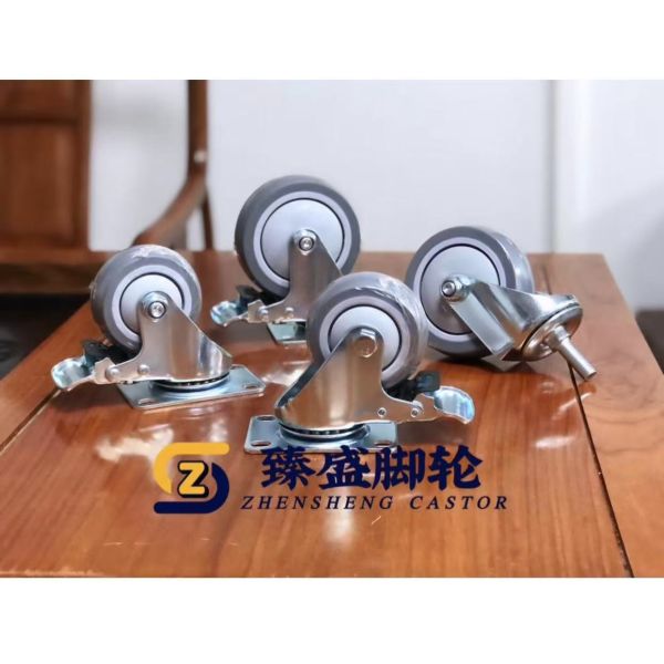 Thermoplastic Rubber Swivel Stem Casters M12*30 Threaded Screw Caster