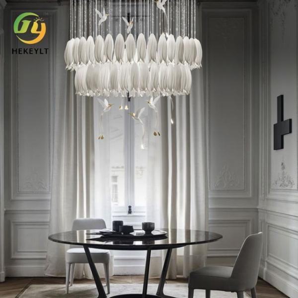 Luz frente e verso cerâmica luxuosa da sala de jantar da sala de visitas de Tulip Bird Chandelier Staircase Villa