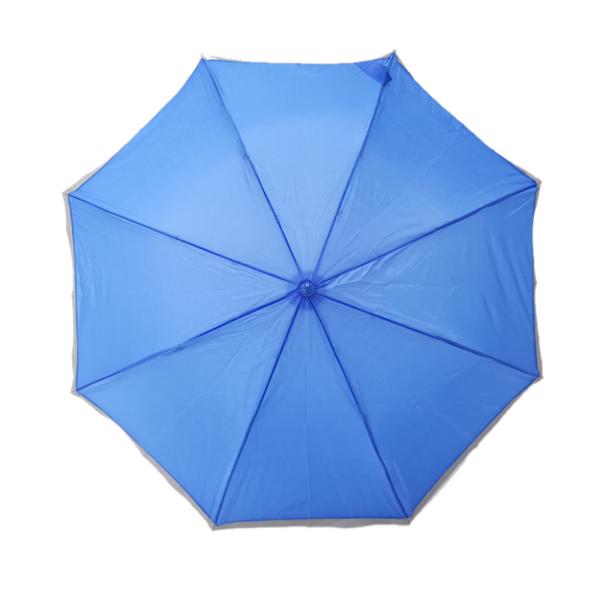 21 Inch Blue Automatic 2 Fold Umbrella Reflective Perimeter Tape Blue Handle