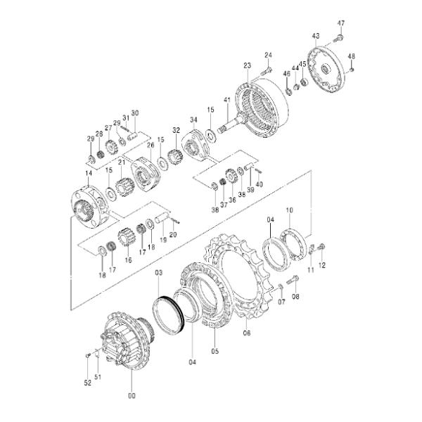 9244944 impulsión final de Gearbox ZAX330-3 del excavador sin el motor hidráulico
