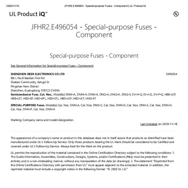 Автомобильный тип HRC NH патрона сплавляет ISO8820 стандартное DC750V расклассифицировало напряжение тока
