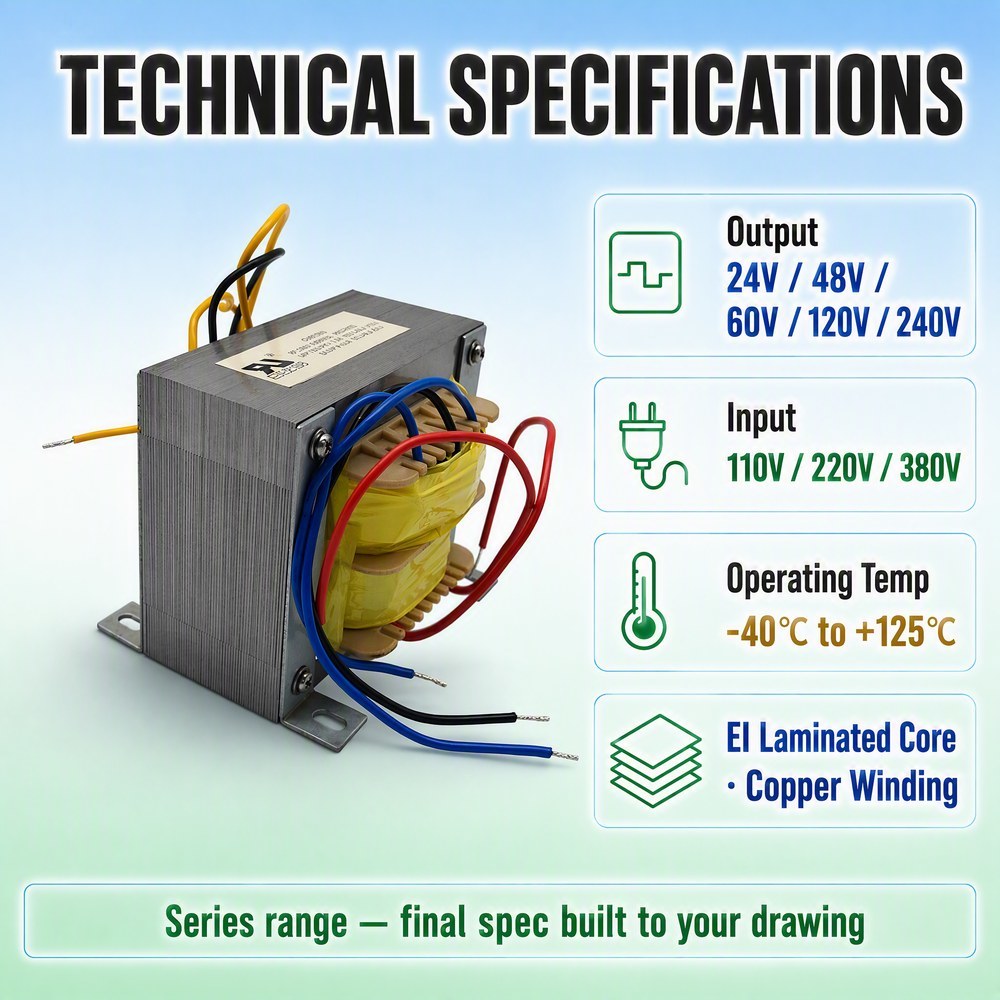 Custom EI114 Single Phase Control Transformer For Industrial Machine Control