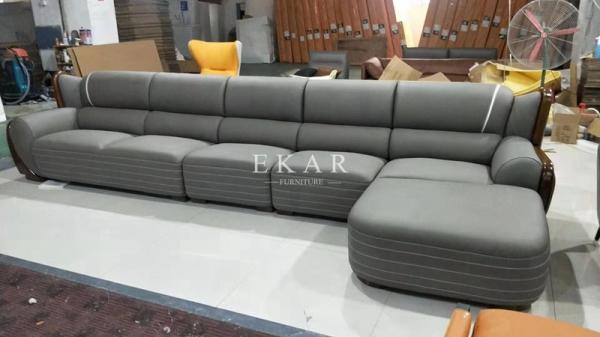 Latest Design Modern Italian Style L Shaped Corner Leather Sofa