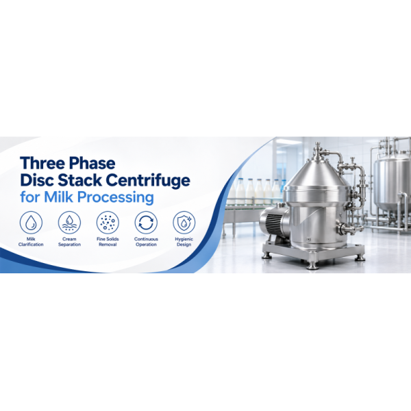 Three Phase Disc Stack Centrifuge for Milk Processing