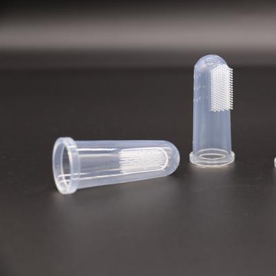 Escova de dentes de silicone transparente e segura para dentes de bebê para limpeza oral eficaz