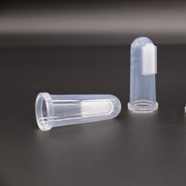 Escova de dentes de silicone transparente e segura para dentes de bebê para limpeza oral eficaz
