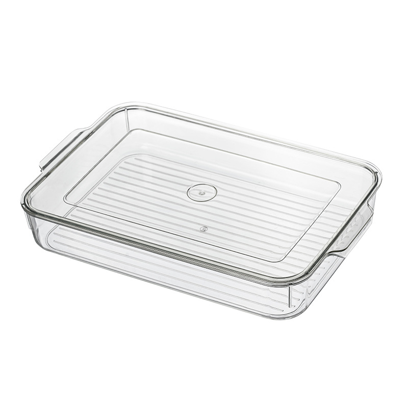 Transparent PET Refrigerator Organizer Bins Stackable Freezer Food Storage Container Home Food Storage Box