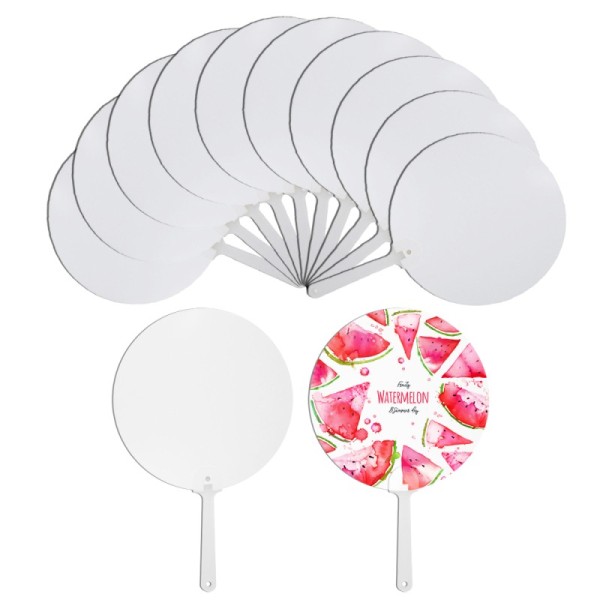 Summer Promotional Items Double-Sides Printing Blank PET Plastic Sublimation Hand Fans