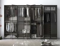Porta de vidro completa 4M Aluminum Wardrobe Closet 4 gavetas construídas no bulbo