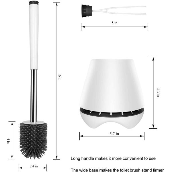 Держатель щетки туалета 6.7*6.7*7.3 установил с щипчиками очищая 10,9 унции