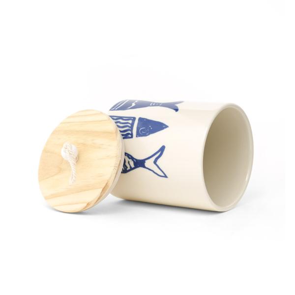 Геометрический океан Синий керамический контейнер настраивает чай кофе сахар хранилище банка для кухни с крышкой и кремниевым ри