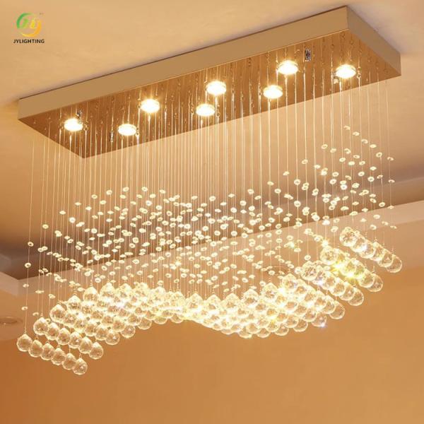 JYLIGHTING Suspension moderne créative rectangulaire simple pour restaurant, salle à manger, salon, entrée, bar, cristal