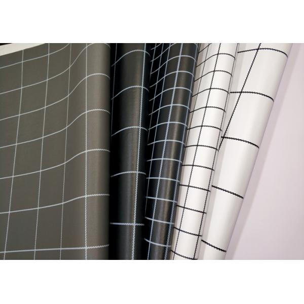 Square Modern Self Adhesive Textured Wallpaper White Base Black Lines