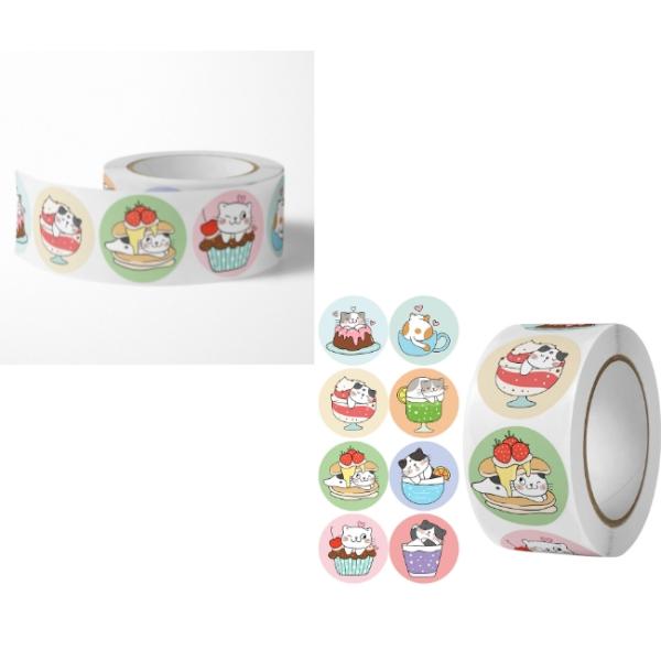 ECO Friendly Hot Glue 0.08mm Cartoon Custom Sticker Labels ISO9001