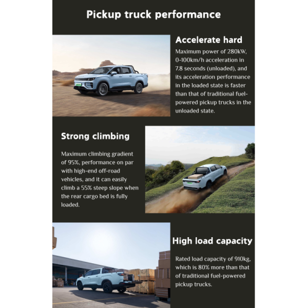 New for for King Kong RD5 Four-wheel Drive Long Box New Energy Pure Electric Pickup Truck 401-500km Range 250-300kW Power