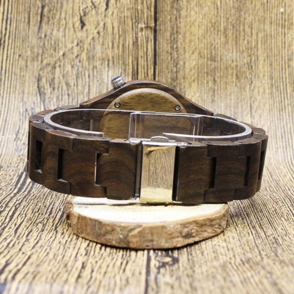 Дозор кварца деревянных людей естественной реальной черной сандалии, дозор кварца движения Японии