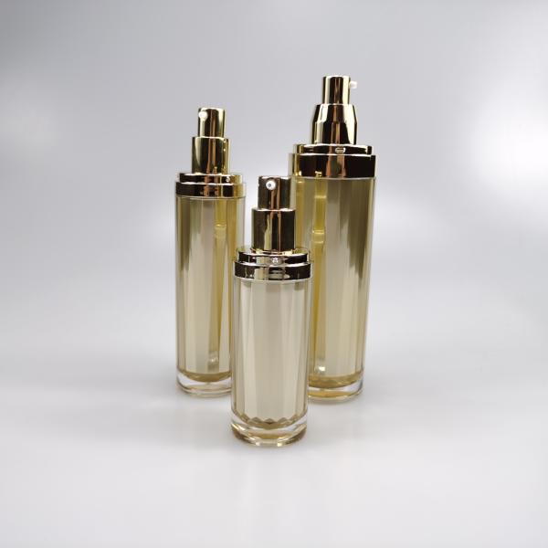 30ml 50ml 110ml Cylinder Acrylic Gold Emulsion Bottle with Pump Sprayer Sealing Type