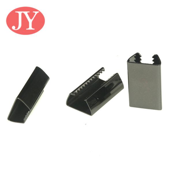 jiayang aglet metal gun color 25mm flat  cord laser logo metal tipping for hoodies