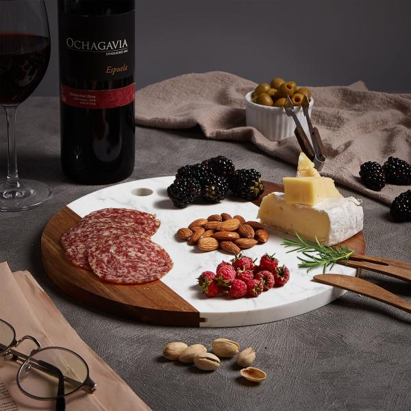 Разделочная доска древесины акации мрамора подноса кухни соединяя