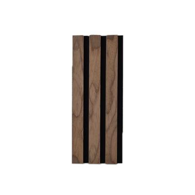 Three Side Wood Veneer Slat Wall Acoustic Panel Walnut E0 Grade 21mm Thick