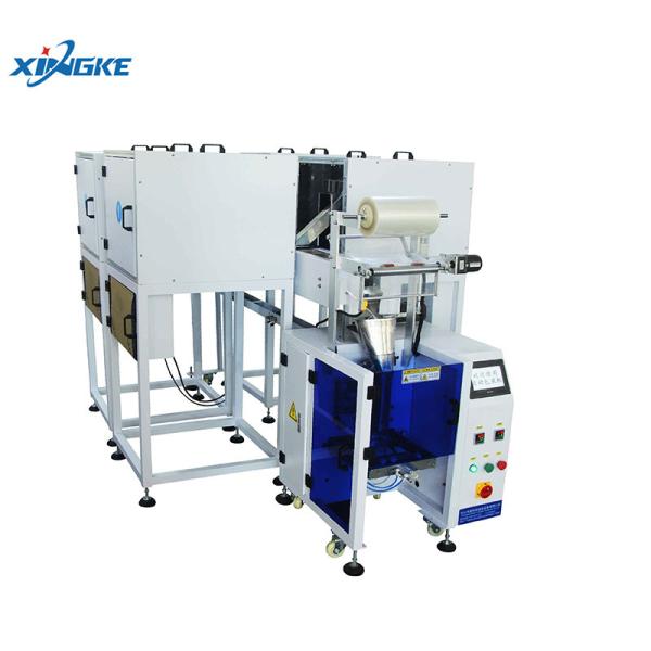 Four Vibrator Bowl Packaging Machine Fastener Bolt Lock Washer Nuts Counting Packing System with Vibrating Feeder