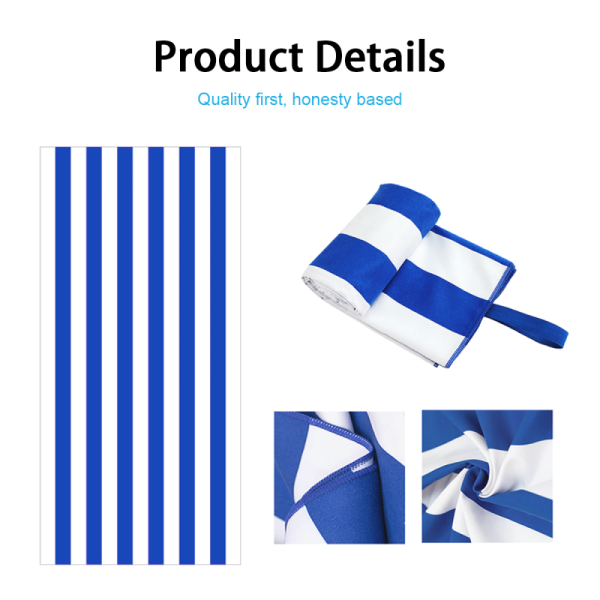Color Stripe Microfiber Quick Drying Beach Towel Custom Logo
