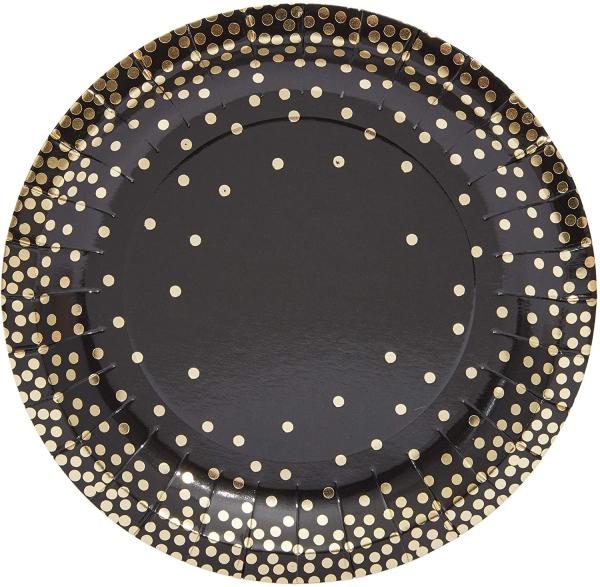 Dessert 7 Inches Gold Foil Compostable Paper Plates For Cake Dessert