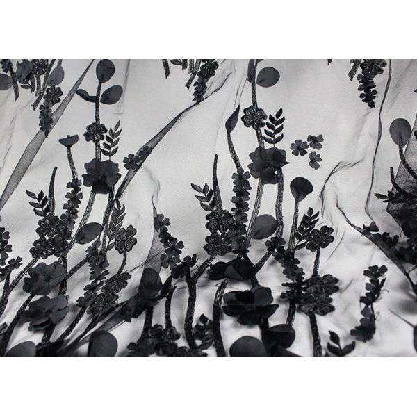 Ткань для платьев свадьбы, вышитая Бридал ткань шнурка цветка полиэстера 3Д шнурка