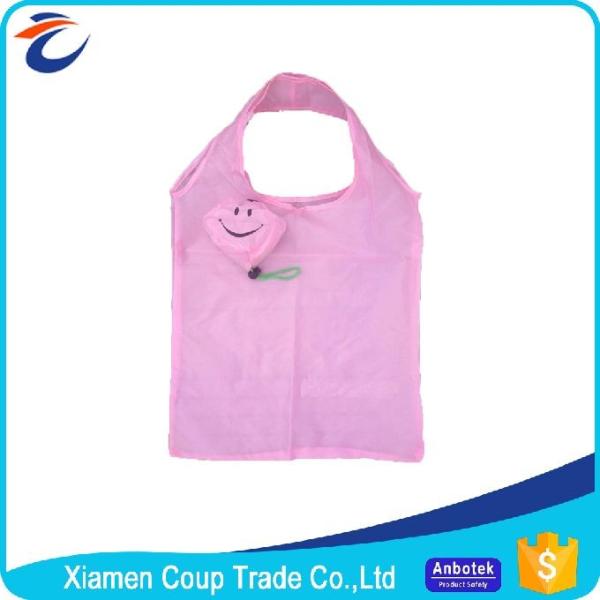 Promotional Custom Made Fabric Shopping Bags Cute Smiley Face Appearance