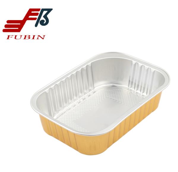 500ml 40 Micron Aluminium Foil Food Containers Meal Tray With Lid Box