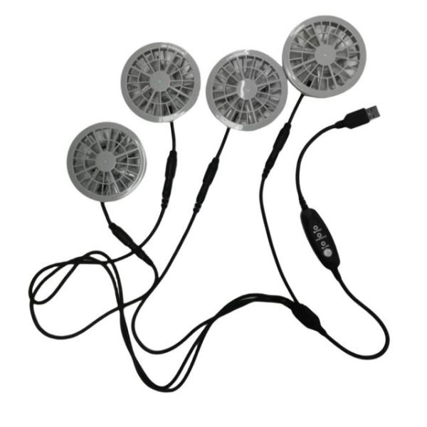 5V Jacket Cooling Fan 4pcs In One USB Switch Cable Control Speed
