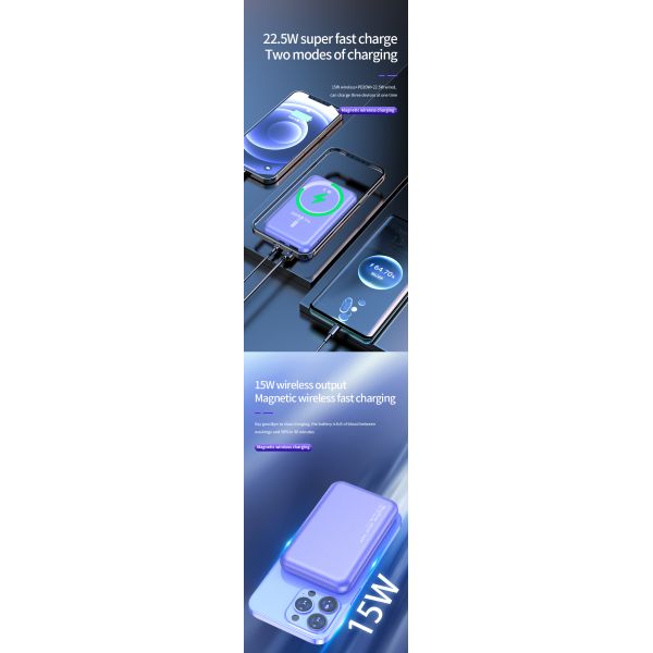 Magnetic Portable Charger PD 20W Fast Charging Magnetic Wireless Power Bank 10000mah