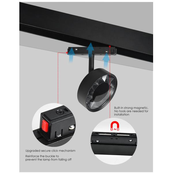 9w Round Magnetic Track Spotlight Living Room Home Lighting Grille Lamp