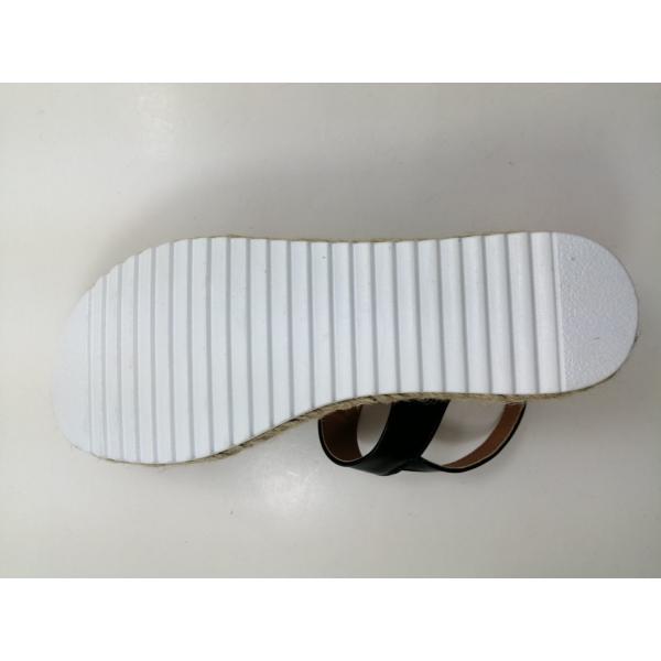 Open Toe Women Elastic Black Flatform Espadrille Sandals