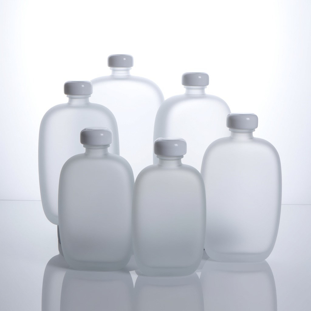 100ml 200ml 250ml 350ml 500ml Frosted Flat Glass Bottle Refillable Beverage Container