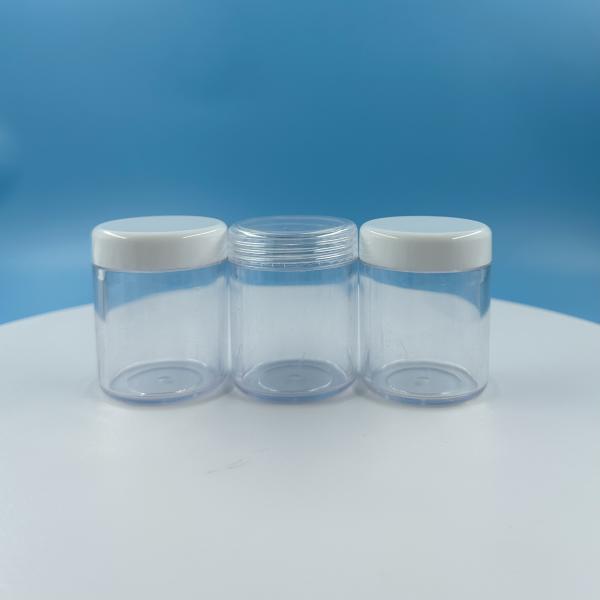30g Transparent Cream Jar with Black Lid Volume 20ml 30ml 50ml Durable PS Plastic Jar