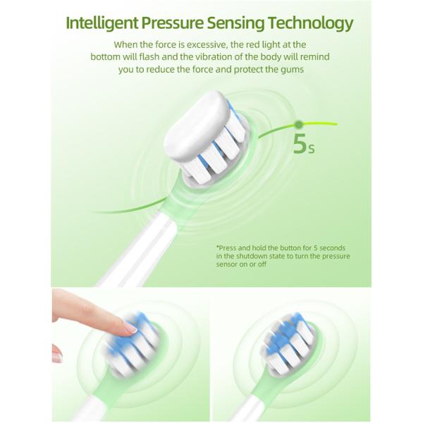 3 Cleaning Modes Pressure Sensing Children Childrens Sonic Toothbrush IPX7 BS51