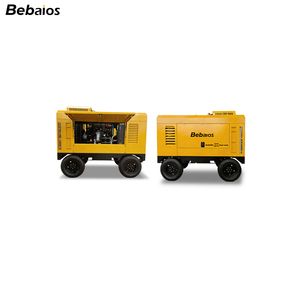 RAD900II-8 Two-Stage Portable Diesel Screw Air Compressor with 28 m³/min Flow Capacity and 191kW Diesel Engine for Mining & Blasting
