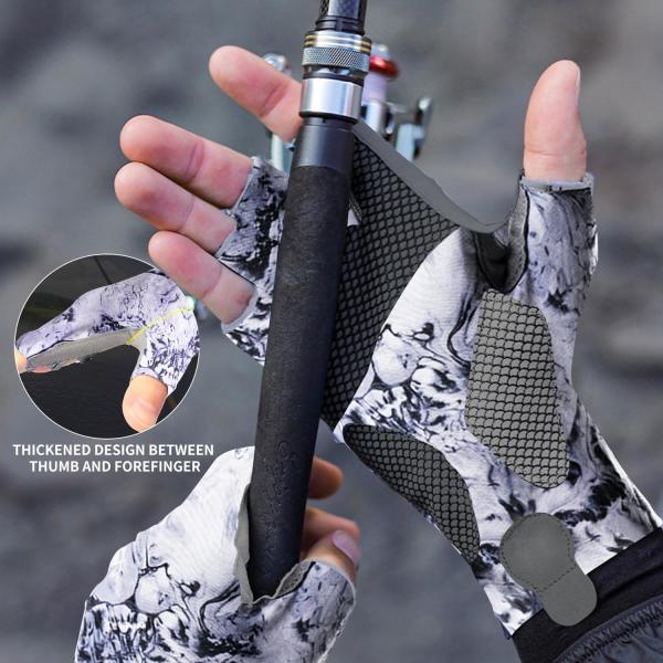 Fishing Gloves With Sun Protection, Uv Protection Silicone Anti-Slip Comfortable And Breathable Fishing Gloves