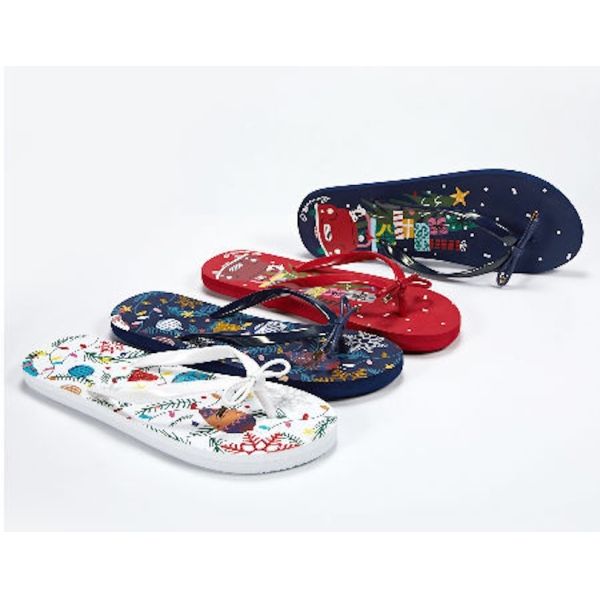 Tongs de plage pour femmes multicolores avec nœud décoratif sur le dessus