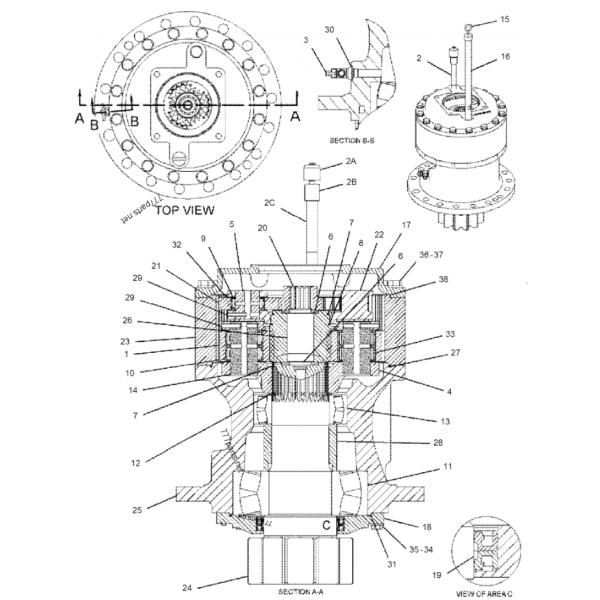 PC160-7 PC160LC-7 21K-26-B7100 Swing Motor for Excavator Hydraulic Swing Motor Spare Parts Belparts