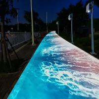 Sistema de proyección de suelo público de proyección interactiva a prueba de intemperie