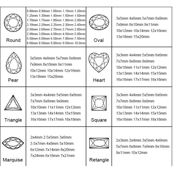 Обручальное кольцо Белый свободный мойсанит Алмаз 0,9 мм - 3 мм Кубический циркония